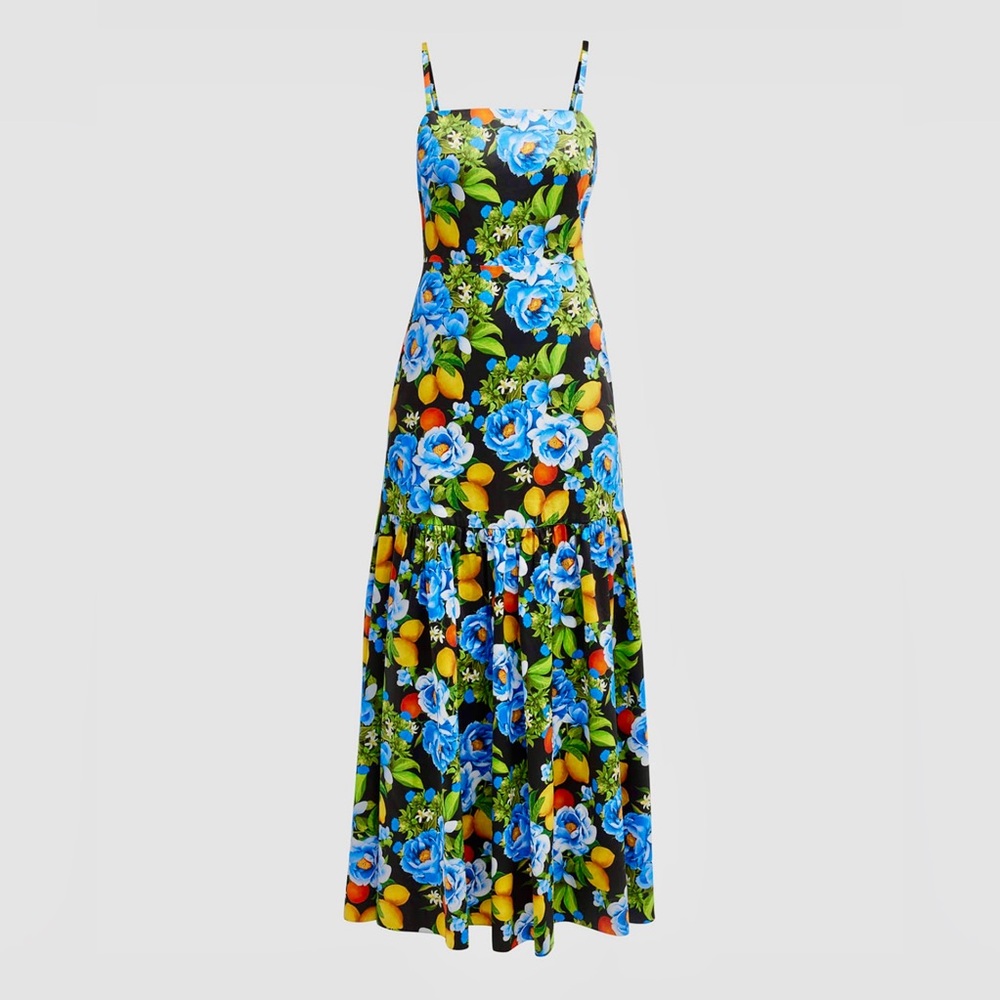Borgo De Nor Blue Sleeveless Spaghetti Strap Sundress